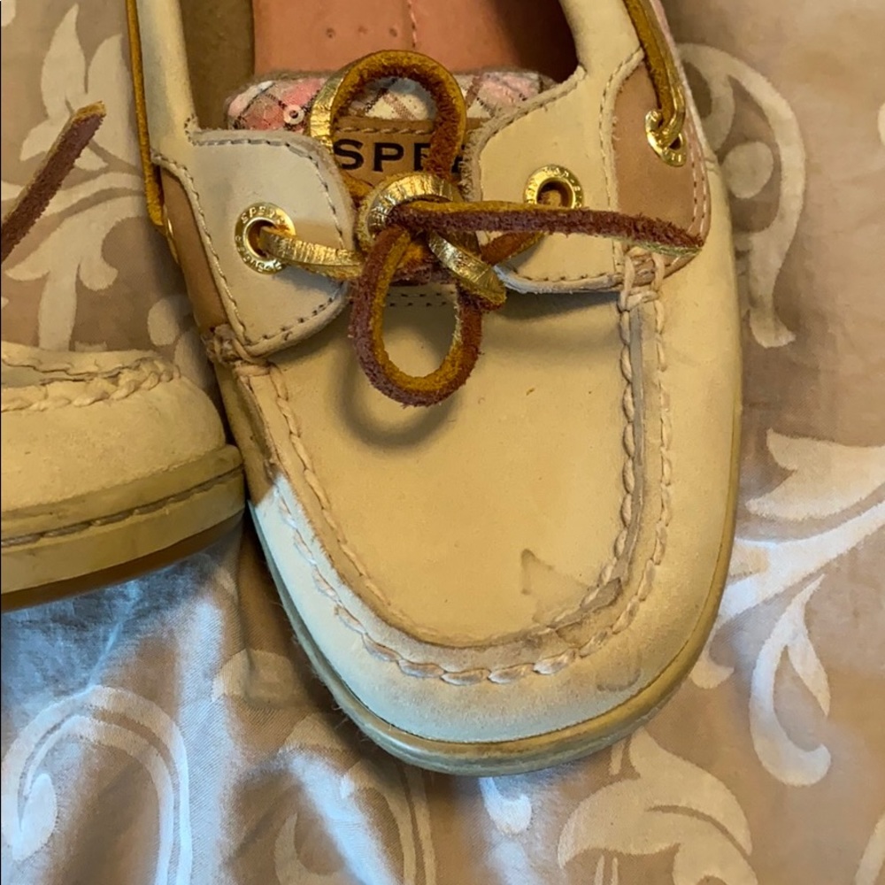 Sperry Angelfish Boat Shoes Oatpinic Plaid Sz 7M - Picture 4 of 6
